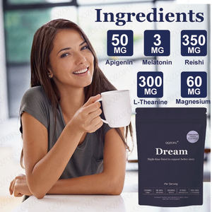 مسحوق النوم الأفضل مبيعًا من OEM مع L-ثيانين، مساعد على النوم ومكمل غذائي، للصحة والعافية، بنكهة القرفة والكاكاو، 180 جرام - Product Image 1