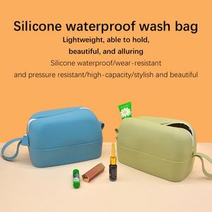 Sac de rangement cosmétique en silicone imperméable grande capacité, sac de voyage personnalisé avec logo pour femmes, vente en gros - Product Image 3