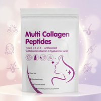 Poudre de peptides de collagène multi-sources OEM ODM, supplément de collagène hydrolysé pour la santé des cheveux, de la peau, des ongles et des articulations, marque privée