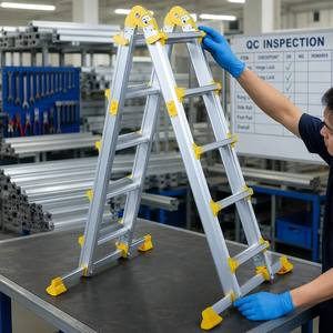 <span class=keywords><strong>Escalera</strong></span> <span class=keywords><strong>de</strong></span> Aluminio 4 en 1 SMILE, Certificación EN131, Diseño Telescópico con Barra Estabilizadora, Capacidad <span class=keywords><strong>de</strong></span> Carga <span class=keywords><strong>de</strong></span> 150 kg, Estilo Europeo - Product Image 6