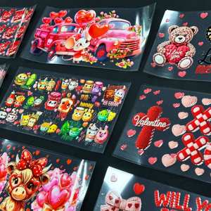 Regali di San Valentino, Adesivi UV per Trasferimento, Lavabili, per Tazze in PET, Resistenti, Romantici, con Cuori Glitterati, Impermeabili, Decalcomanie a Trasferimento a Freddo - Product Image 2