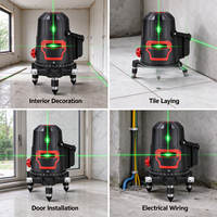 Niveau laser vert à 5 lignes haute précision, auto-nivelant, avec alarme d'inclinaison, pour la décoration de bâtiments