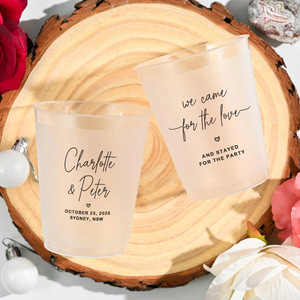 Gobelets de mariage personnalisés avec noms gravés, réutilisables, pour fête de mariage, douche nuptiale, cadeaux pour invités - Product Image 2