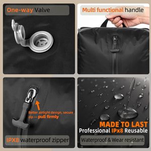 Bolsas de Viaje Impermeables IP67 con Bomba de Compresión al Vacío, 18L, Reutilizables, Ahorradoras de Espacio, para Maletas, Mochilas y Equipaje - Product Image 5