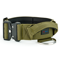 Collier de chien tactique durable en nylon de qualité supérieure, personnalisé, avec anneau en D en acier inoxydable, doublure en néoprène et patchs personnalisés, vente en gros