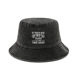 Nouvel Arrivage – Chapeau Bob Rétro en Coton Délavé avec Broderie Humoristique « 50 Ans », Unisexe, pour l'Extérieur et Décontracté, Protection Solaire - Product Image 5