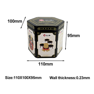 Caja de hierro de origen fabricante para píldoras de sésamo negro Hexagonal Irregular hojalata Suplemento nutricional Embalaje Latas de metal - Product Image 2