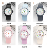 Montre à quartz tendance pour filles, garçons, enfants, cadran coloré, étanche 30 m, antichoc, ultra-fine 8,5 mm, batterie 2 ans, 6 couleurs