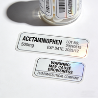 Étiquettes autocollantes personnalisées professionnelles, durables, résistantes à l'huile et à l'eau, imprimées sur mesure pour flacons de médicaments en acrylique.