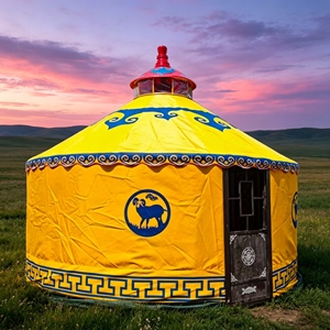 Yurt mongol de camping pour les <span class=keywords><strong>vacances</strong></span> avec couverture supérieure imperméable et tente yurt mongole pour une expérience de voyage dans une zone scénique naturelle - Product Image 3