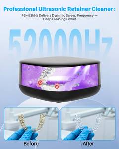 Limpiador Ultrasónico de Escritorio 50kHz con Temporizador Digital, Luz UV y Botón de Limpieza para Electrodomésticos Dentales y del Hogar - Product Image 2