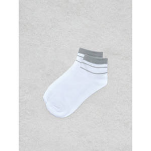 Calzini a collo singolo da uomo a due linee stile quotidiano antiscivolo Anti-Slip stampa digitale monouso in poliestere Spandex - Product Image 1