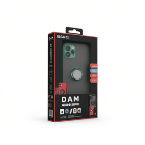 Custodia per telefono DAM TPU opaca antiurto con anello di supporto per iPhone 15 Pro Max - Product Image 2
