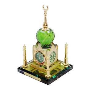 Modelo de la Kaaba de Cristal con Diseño Islámico y Torre del Reloj, Set de Recuerdo Decorativo Musulmán - Product Image 4