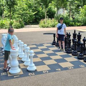 Jeu d'échecs en marbre <span class=keywords><strong>de</strong></span> luxe sur mesure, grand, d'extérieur, <span class=keywords><strong>pas</strong></span> <span class=keywords><strong>cher</strong></span>, avec plateau blanc et noir - Product Image 2