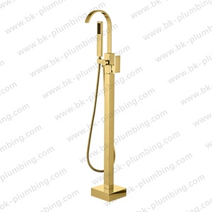 Robinets de salle de bain sur pied modernes, Nickel brossé, Chrome, mélangeur chromé, <span class=keywords><strong>baignoire</strong></span>, robinets de <span class=keywords><strong>baignoire</strong></span> avec <span class=keywords><strong>douche</strong></span> à main - Product Image 4