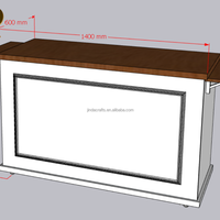 Comptoir de bar mobile sur roulettes avec plateau en bois rabattable, logo personnalisé, stand portable pour servir des boissons et des en-cas lors d'événements et de boutiques éphémères