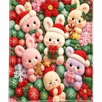 Selimut Bulu Beruang Sweet Choice Desain Bunga Pelangi, Selimut Lembut untuk Kamar Tidur, Sofa, Ruang Bermain, Dekorasi Rumah yang Nyaman, Hadiah