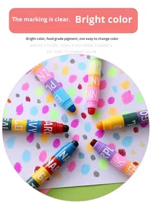 固形蛍光ペン レトロカラー 蛍光マーカーペン 学生用 6色セット キャンディカラー クリエイティブ ドライ蛍光ペン - Product Image 6