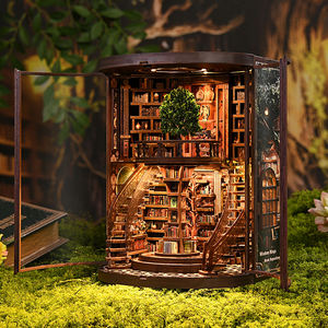 Mini maison de poupée moderne Book Nook, un <span class=keywords><strong>puzzle</strong></span> en bois <span class=keywords><strong>3D</strong></span> contemporain et un kit d'assemblage pour adultes, une décoration élégante - Product Image 1