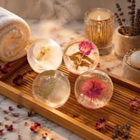 Savon artisanal aux fleurs séchées naturelles, glycérine transparente, huile essentielle botanique, hydratant, soin nettoyant pour le visage, le corps et le bain