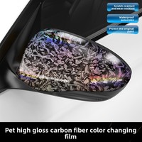 Vinilo Adhesivo para Automóviles, Efecto Fibra de Carbono Forjada, Arcoíris, 30x50CM, Cambia de Color, Rollo de Vinilo Autoadhesivo