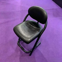 Tabouret de bar moderne en gros d'usine, chaise haute en cuir PU avec coussin confortable, cadre métallique léger pour extérieur et salon