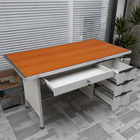 Prix compétitif, bureau de bureau en métal personnalisé, mobilier de bureau, table de bureau en acier, bureaux d'ordinateur en métal avec 3 tiroirs