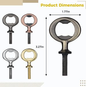 Металлическая открывалка для бутылок, пустая плоская открывалка для бутылок из нержавеющей стали, набор вставок, резьбовой Пивной инструмент для бара, для ремесла по дереву - Product Image 3