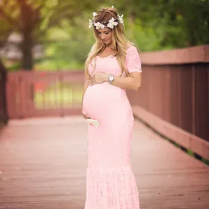 INTIFLOWER 8812 özel rahat yumuşak Photoshoot hamile giyim gebelik zarif Midi giyim hamile elbisesi kadınlar için