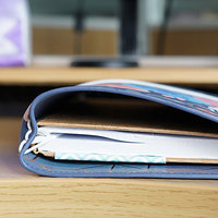 Perlengkapan Kantor Desain Pabrik, Buku Diary Kulit PU Warna-warni, Planner Loose-leaf, Sampul Buku Catatan untuk Belajar