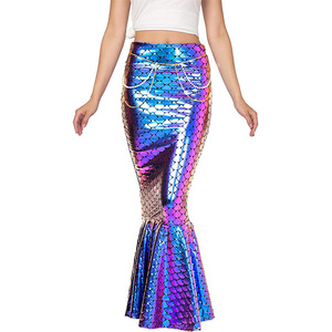 Costume <span class=keywords><strong>da</strong></span> <span class=keywords><strong>Sirena</strong></span> per Donna Adulta per Halloween, Gonna con Scaglie Metalliche, Outfit per Feste in Poliestere, Disponibile all'Ingrosso - Product Image 2