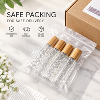Flacon roll-on en verre gaufré avec bouchon en bambou naturel, rechargeable, vide, portable, pour parfum et huiles essentielles, vente en gros