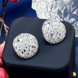 Des centaines de 2025 nouvelle mariée africaine ronde boucles d'oreilles tridimensionnelles zircon cubique mariage dames bijoux E21 - Product Image 1