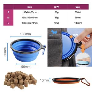 Mangkuk Makanan dan Minum Hewan Peliharaan Portabel Lipat Silikon yang Dapat Disesuaikan untuk Anjing dan Kucing - Product Image 3