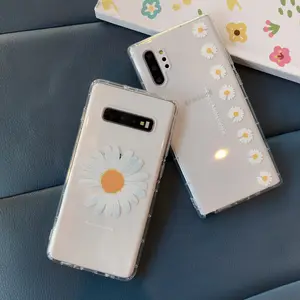 Clear Back Phone Cover Flower For Samsung note 10 lite s9 s20 ultra phone case