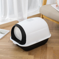 Litière pour chat entièrement fermée en plastique, grande capacité 20L, conception séparée, facile à nettoyer, anti-éclaboussures, avec pelle