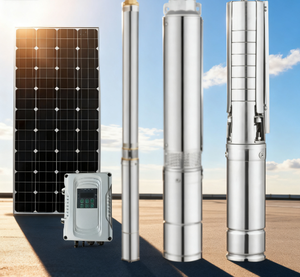 Kit de <span class=keywords><strong>Pompe</strong></span> Solaire DC pour <span class=keywords><strong>Forage</strong></span>, <span class=keywords><strong>Pompe</strong></span> à Eau Solaire Submersible pour Puits Profond, Alimentation en Eau pour Zones Rurales Isolées, Tête de 120m, Débit de <span class=keywords><strong>10m</strong></span>³/h - Product Image 1