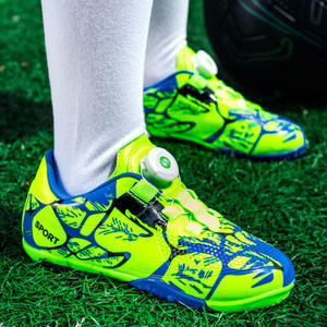 Qzjc बच्चों के फुटबॉल जूते लड़कों के फुटबॉल जूते लड़कों ने स्मूदी स्फूर्तिकृत रोटरी बटन आउटडोर प्रशिक्षण जूते - Product Image 3