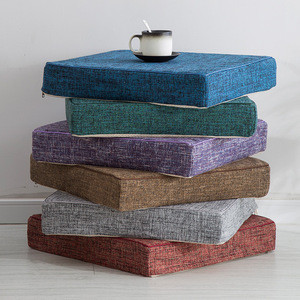 Cojín para silla de lino de color sólido, almohadilla de asiento firme de alta densidad para sofá, ventana, tatami - Product Image 1