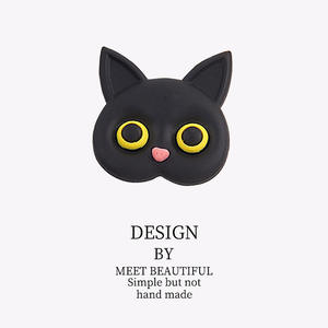 3D suave PVC lindo dibujos animados blanco negro gato pico de pato pinza de pelo japonés lindo pequeño accesorios para el cabello gato horquilla - Product Image 5