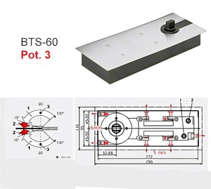 Resorte de Piso Monocilíndrico Moderno BTS-60 de Hierro Fundido para Aplicaciones en Hoteles - Product Image 4