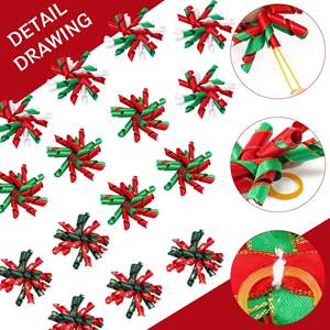 Vente en gros en vrac d'accessoires pour cheveux de chiot Korker bouclés et doux, nœuds faits à la main pour le toilettage des animaux de compagnie avec des élastiques pour Noël - Product Image 3