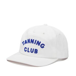 Casquette Snapback en feutre de coton et de chanvre mélangé blanc non structuré à 5 panneaux avec logo personnalisé OEM, mode simple, visière légèrement incurvée - Product Image 3