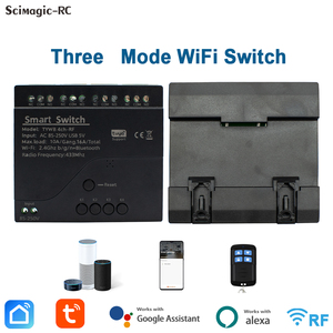 Tuya AC 85-250V 4 canales Wifi Smart Home Appliance <span class=keywords><strong>Control</strong></span> <span class=keywords><strong>Switch</strong></span> Module 4CH 10A Relay Momentary Toggle Interlock - Product Image 2