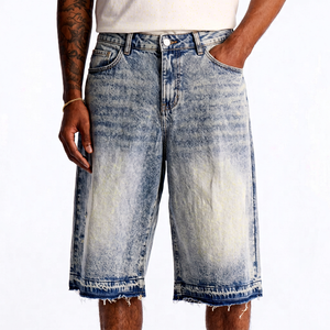 Shorts de Mezclilla Desgastados para Hombre, Cintura Media, Estilo Casual de Verano, Tela de Algodón - Product Image 1
