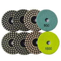 Tampon de polissage diamanté JDK 4 pouces, 7 étapes, haute granulométrie, pour polissage à sec du quartz et du granit, compatible avec les meuleuses d'angle, OEM personnalisable