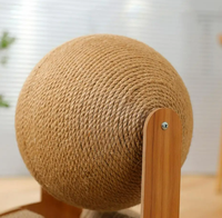 Boule à gratter interactive pour chat jouet pattes de meulage en bois résistant à l'usure Kitty grattoir corde en sisal grattoir pour chat