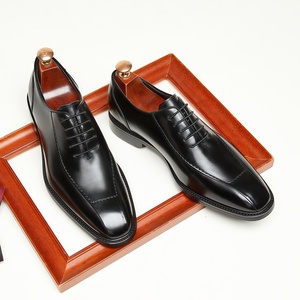 Zapatos Oxford de Vestir de Cuero Genuino Hechos a Mano por Diseñadores de Lujo para <span class=keywords><strong>Hombre</strong></span>, con Cordones, Punta Cuadrada, Casuales, para Negocios, Uso Diario, Bodas, Primavera - Product Image 3