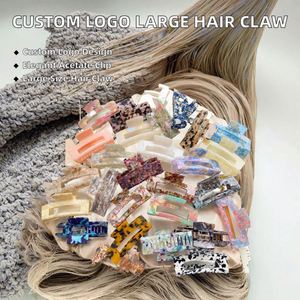 Pinces à cheveux en acétate de cristal avec lettres de mariée en strass de 9,5 cm, écologiques, de luxe, coréennes, avec logo personnalisé, pour femmes et filles - Product Image 2